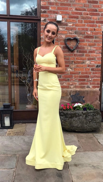 Fitted Backless Yellow Lace Prom Dress – daisystyledress