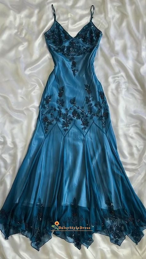 black and blue 90s party dress