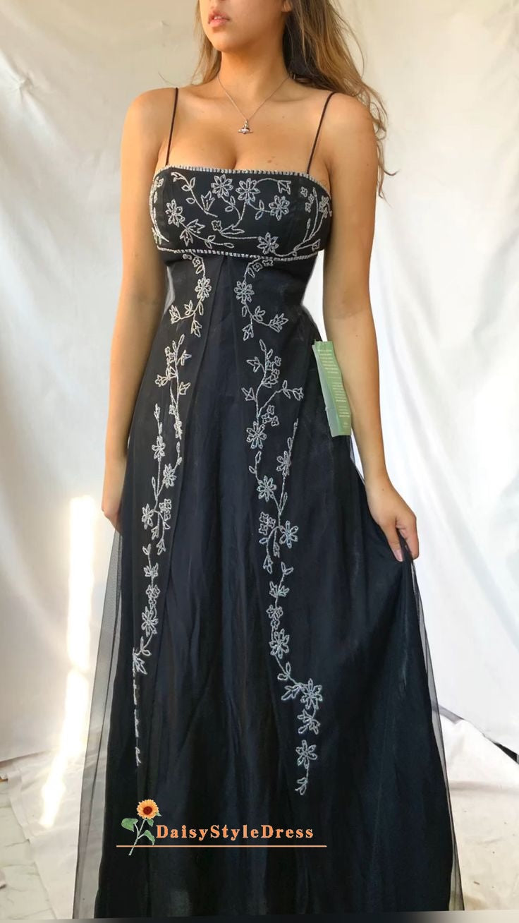 90s dark navy prom dress