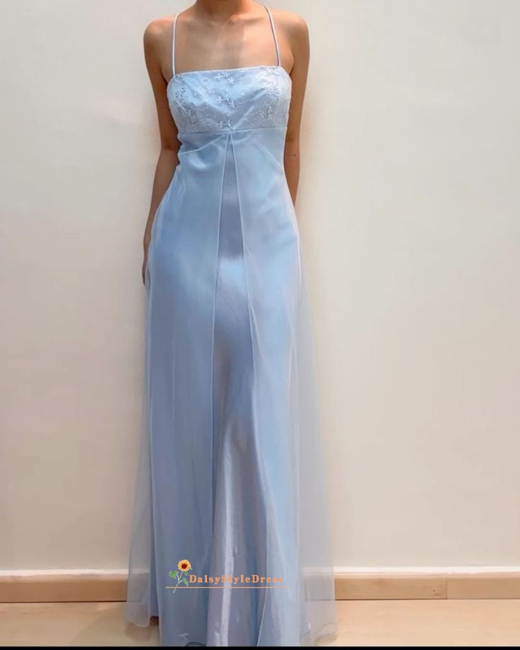 90s light blue prom dress