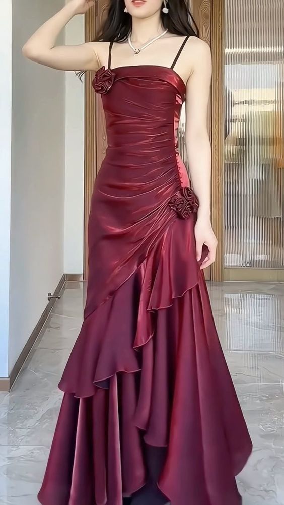 Burgundy prom dress