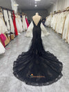 Mermaid Black Lace Wedding Dress