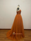 Ball Gown Coffee Brown Prom Dress 