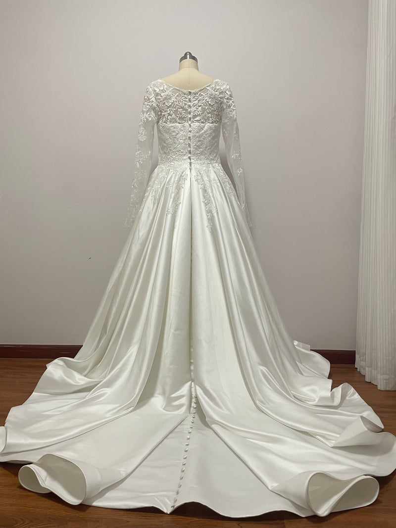 satin wedding dress