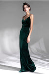 green velvet party dress