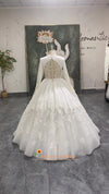 ball gown sheer back bridal dress