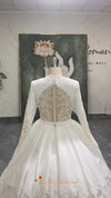 ball gown sheer back wedding dress