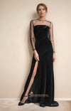 velvet evening dress