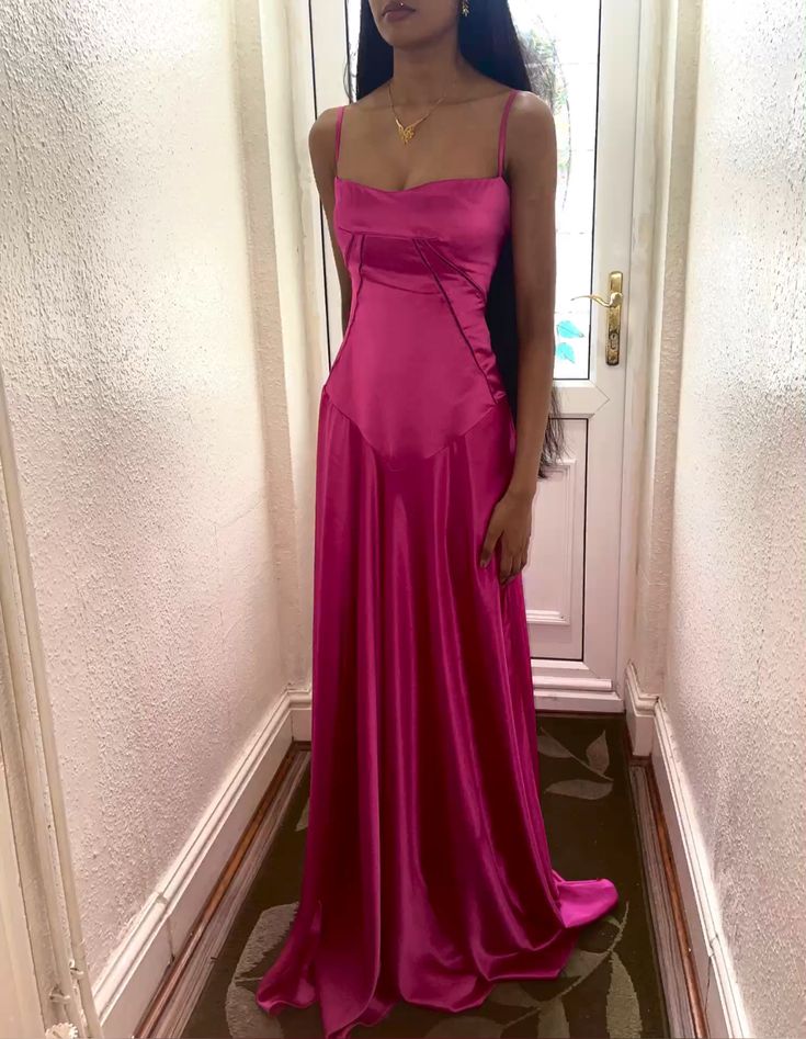 hot pink prom dress