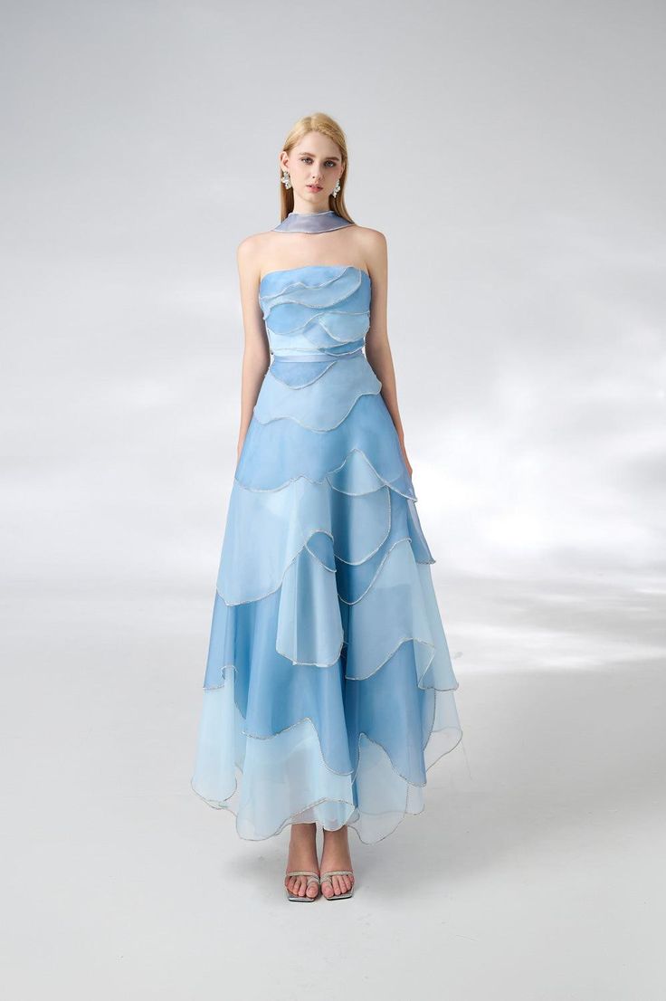 light blue party dress