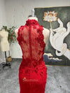 red lace wedding dress