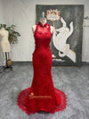 red wedding dress