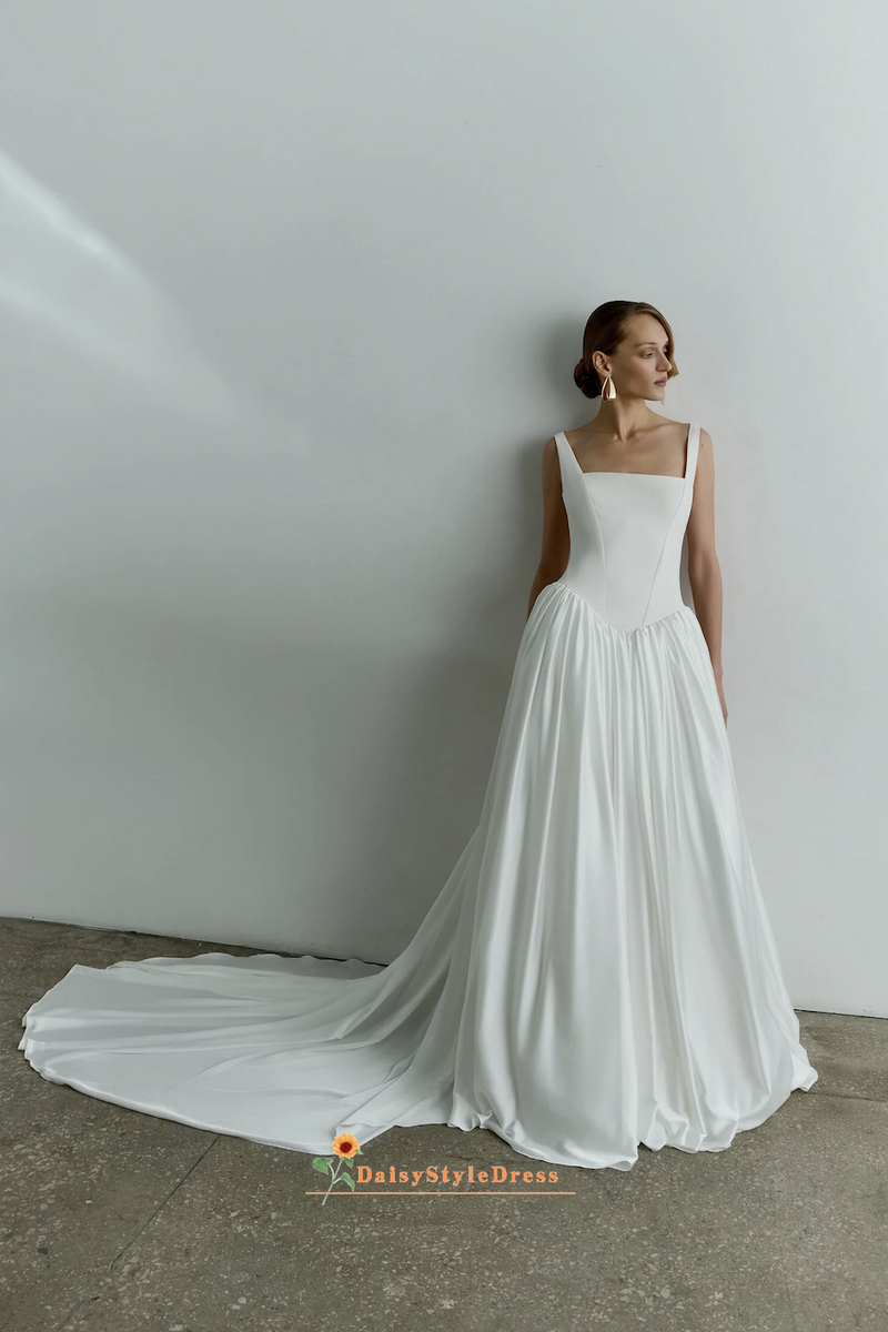 square neckline wedding dress