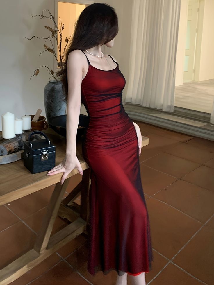 black and red party dress