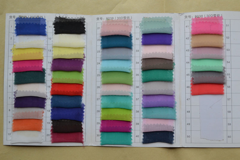 Chiffon Color Chart--30D - daisystyledress