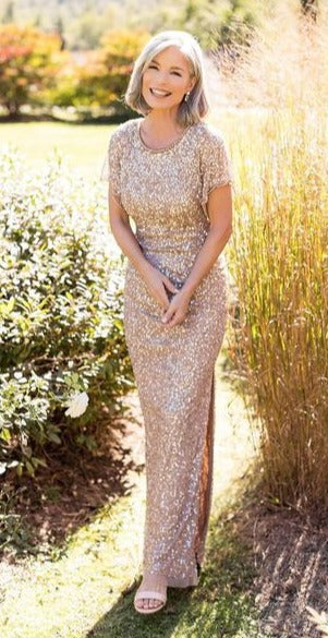 Gold Sequins Mother of The Bride Dress – daisystyledress