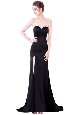 Long Sheath Sweetheart Black and Red Evening Dress – daisystyledress