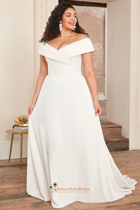 a line plus size wedding dress