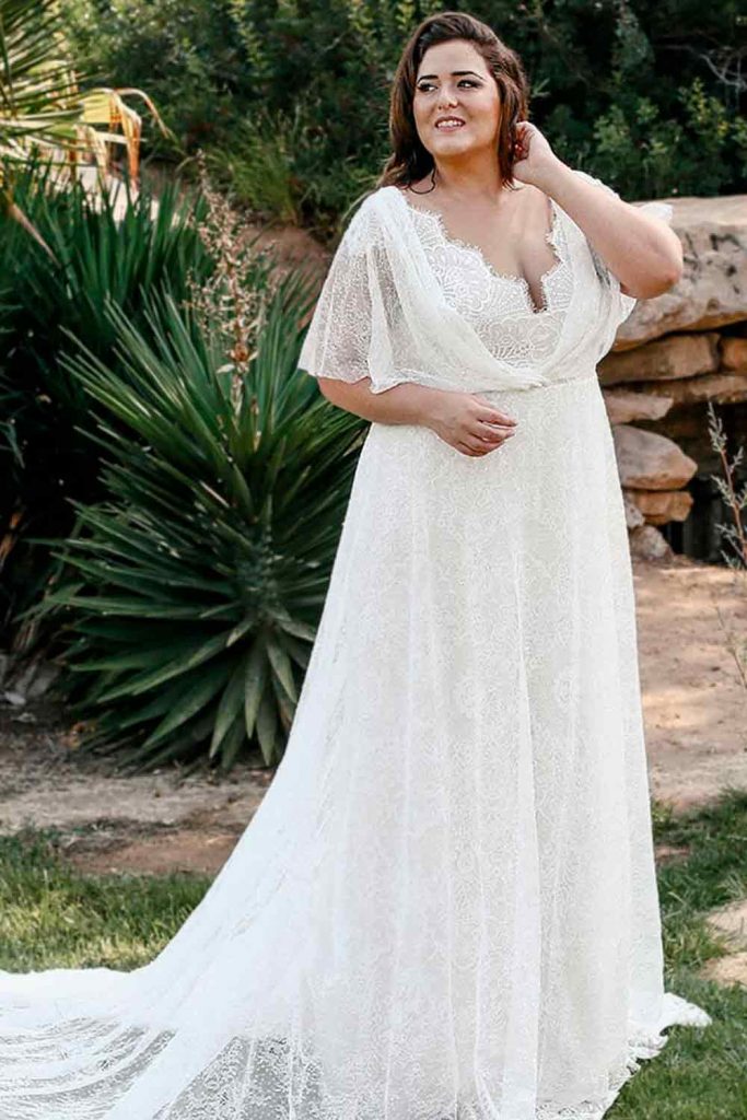 skære ned mosaik lindre Plus Size Boho Lace Wedding Dress – daisystyledress