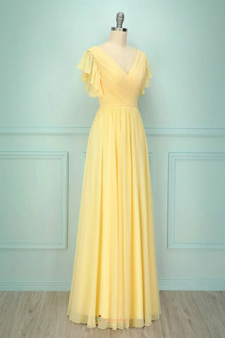 Pastel yellow hot sale chiffon dress