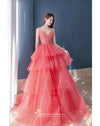 tiered skirt prom dress